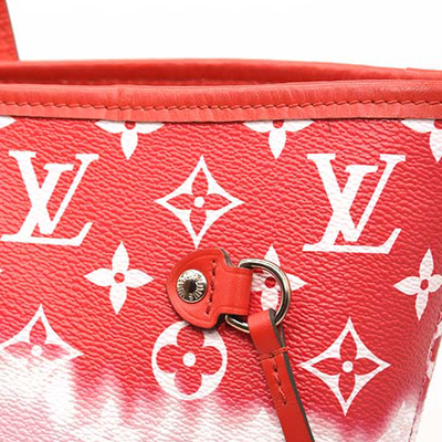 USED Louis Vuitton Monogram Escale Neverfull MM Rouge