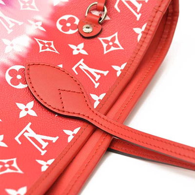 USED Louis Vuitton Monogram Escale Neverfull MM Rouge