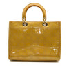 CHRISTIAN DIOR Patent Cannage Large Lady Dior Yellow