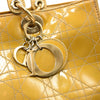 CHRISTIAN DIOR Patent Cannage Large Lady Dior Yellow