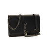 Saint Laurent Smooth Calfskin Classic Monogram Pins Kate Tassel Chain Wallet Black