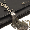 Saint Laurent Smooth Calfskin Classic Monogram Pins Kate Tassel Chain Wallet Black