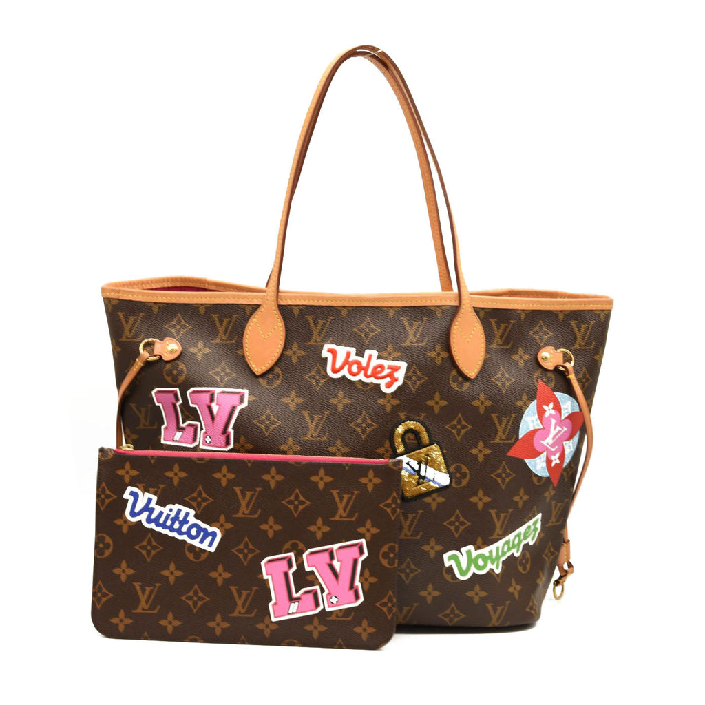 Louis Vuitton Neverfull Patches MM Monogram Tote Bag