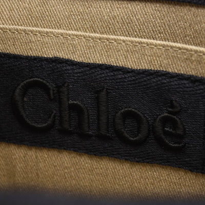 NEW $1430 Chloe Woody Logo Embroidered Webbing Tote Bag