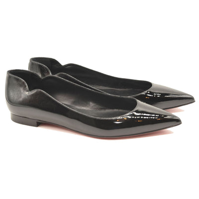 NEW $745 Christian Louboutin Hot Chickita Leather Flats Black EU 36.5