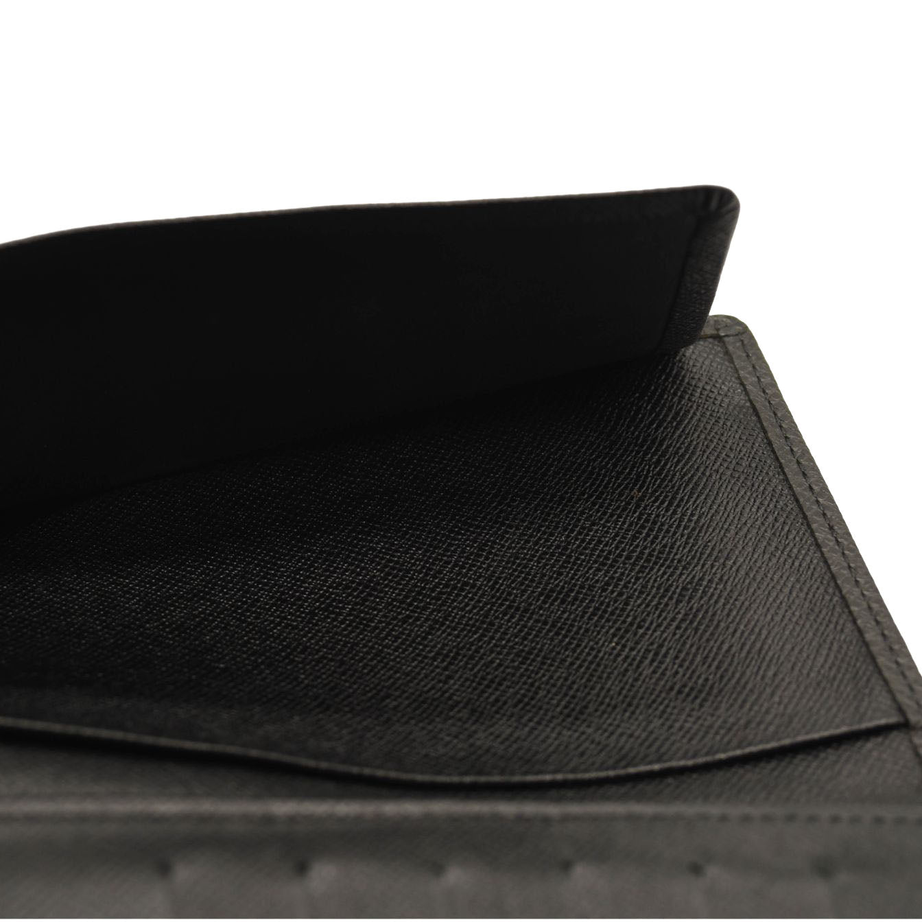 used Louis Vuitton Monogram Checkbook Wallet Black Taiga