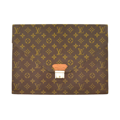 LOUIS VUITTON Monogram Poche Plate Envelope Clutch PM