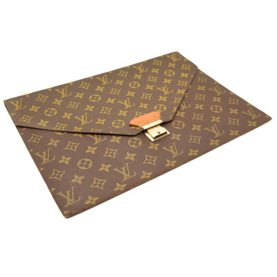 LOUIS VUITTON Monogram Poche Plate Envelope Clutch PM