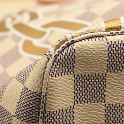 ✨Louis vuitton✨ Neverfull MM Damier Azur White Pink Inside Bags in 2023