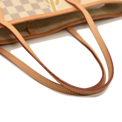 ✨Louis vuitton✨ Neverfull MM Damier Azur White Pink Inside Bags in 2023