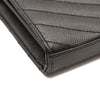 NEW $1790 SAINT LAURENT Grain De Poudre Matelasse Chevron Monogram Chain Wallet Black