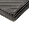 NEW $1790 SAINT LAURENT Grain De Poudre Matelasse Chevron Monogram Chain Wallet Black