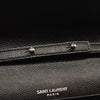 NEW $1790 SAINT LAURENT Grain De Poudre Matelasse Chevron Monogram Chain Wallet Black