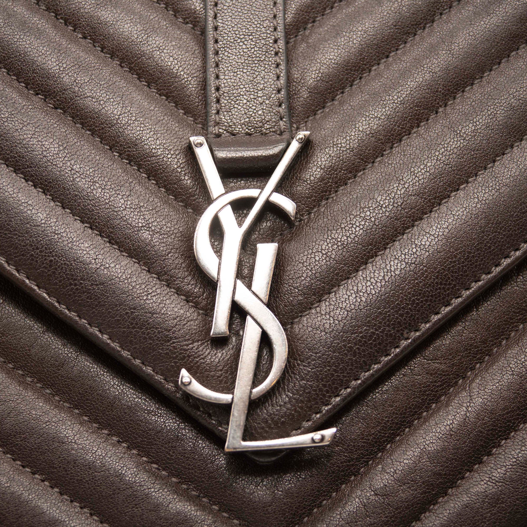 Saint Laurent Monogram Ysl Envelope Small Chain - Silver Hardware Blac -  MyDesignerly