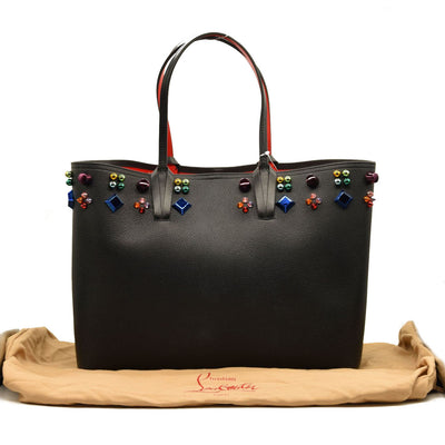 NEW $1990 Christian Louboutin Cabata Empire Spike Leather Tote Bag