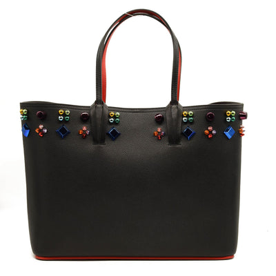 NEW $1990 Christian Louboutin Cabata Empire Spike Leather Tote Bag