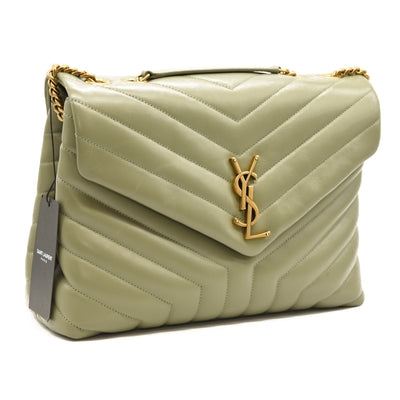 NEW $3200 Saint Laurent Loulou Medium Shoulder Bag Sage Green