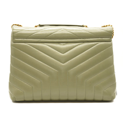 NEW $3200 Saint Laurent Loulou Medium Shoulder Bag Sage Green