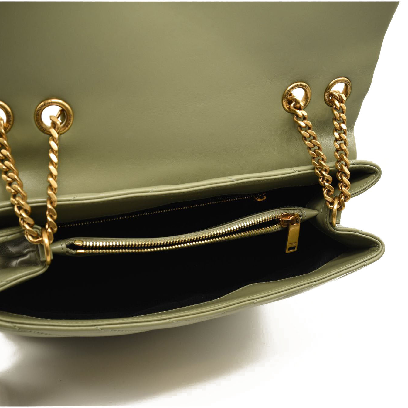 Saint Laurent LouLou Camera Bag, Green with Silver Hardware