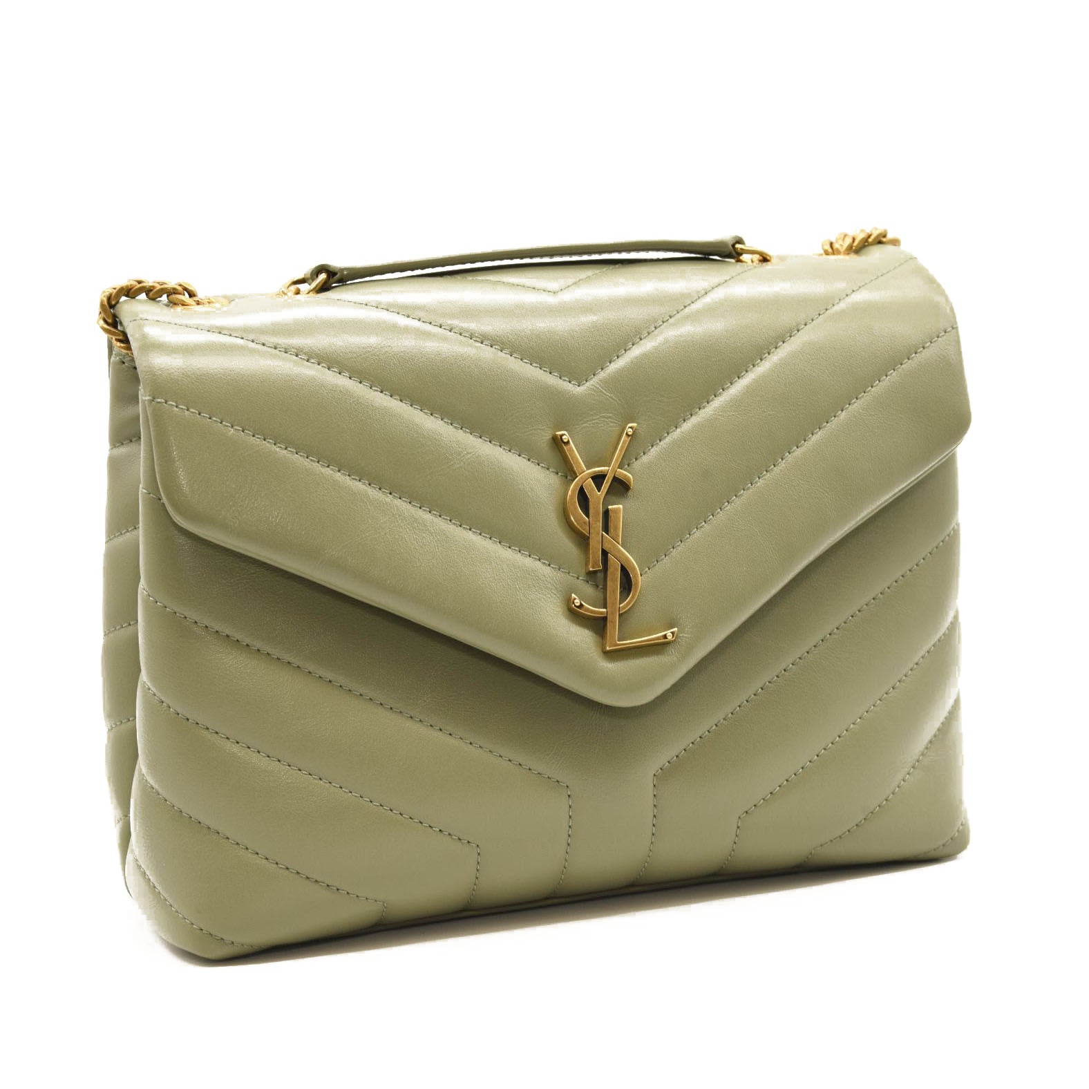 Saint Laurent Loulou Small Chain Bag in Green