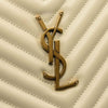 NEW $1690 SAINT LAURENT Calfskin Matelasse Monogram Lou Camera Bag Crema Soft