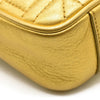 GUCCI Metallic Calfskin Matelasse Studded Mini Pearly GG Marmont Shoulder Bag Gold