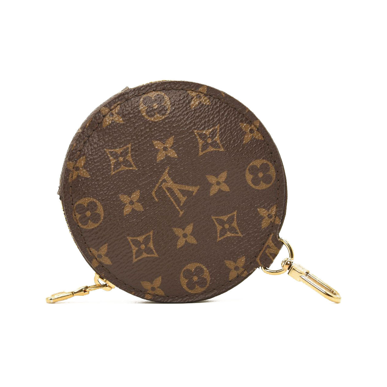Louis Vuitton Coin Purse Round Monogram Brown in Canvas with Brass