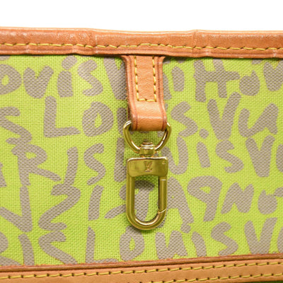 A SET OF TWO: A LIMITED EDITION DAY-GLO GREEN MONOGRAM GRAFFITI NEVERFULL GM  A LIMITED EDITION DAY-GLO GREEN MONOGRAM GRAFFITI SPEEDY 30