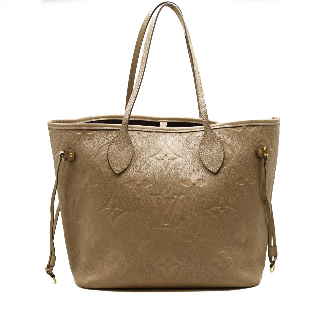 USED LOUIS VUITTON Empreinte Monogram Giant Neverfull MM Tourterelle