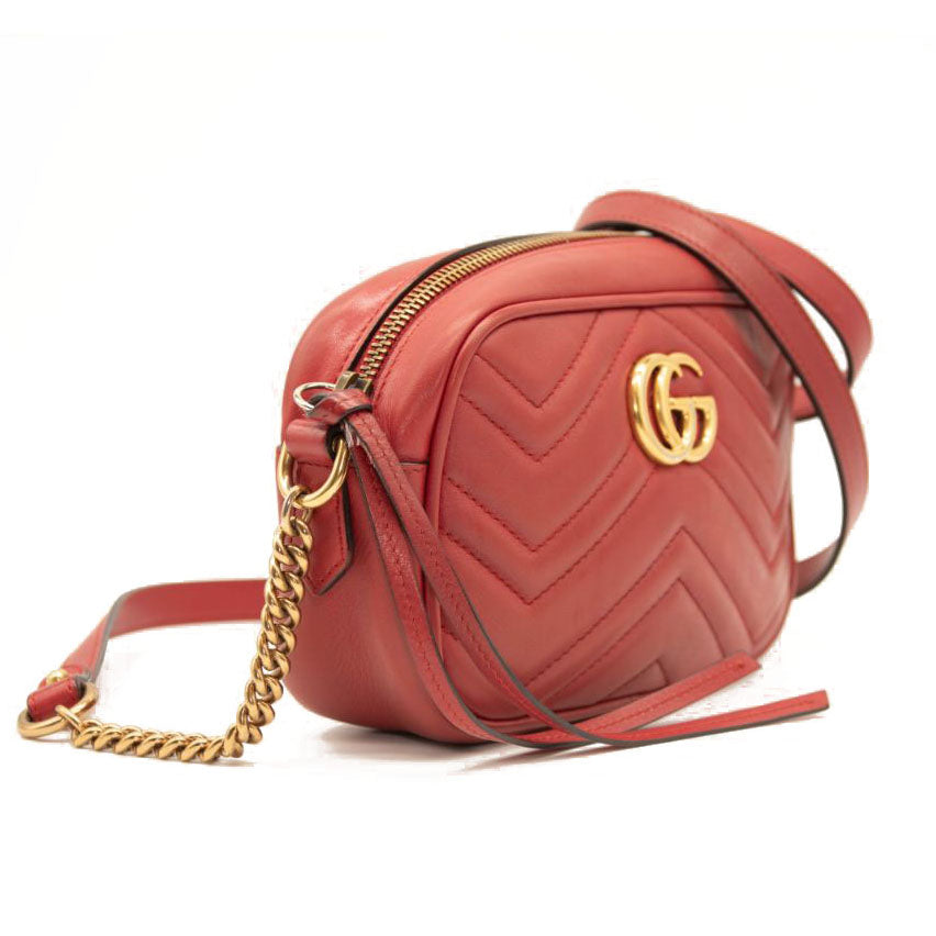 Gucci Calfskin Matelasse Small GG Marmont Chain Shoulder Bag Hibiscus -  MyDesignerly