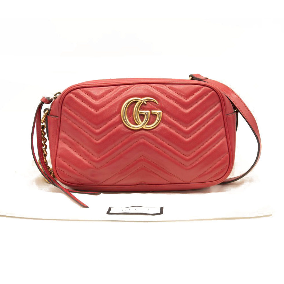 Gucci GG Marmont Mini Chain Bag in Red