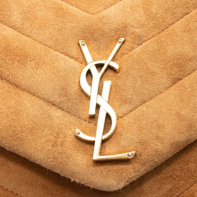 Saint Laurent Small Beige Suede Loulou Shoulder Bag YSL Monogram -  MyDesignerly