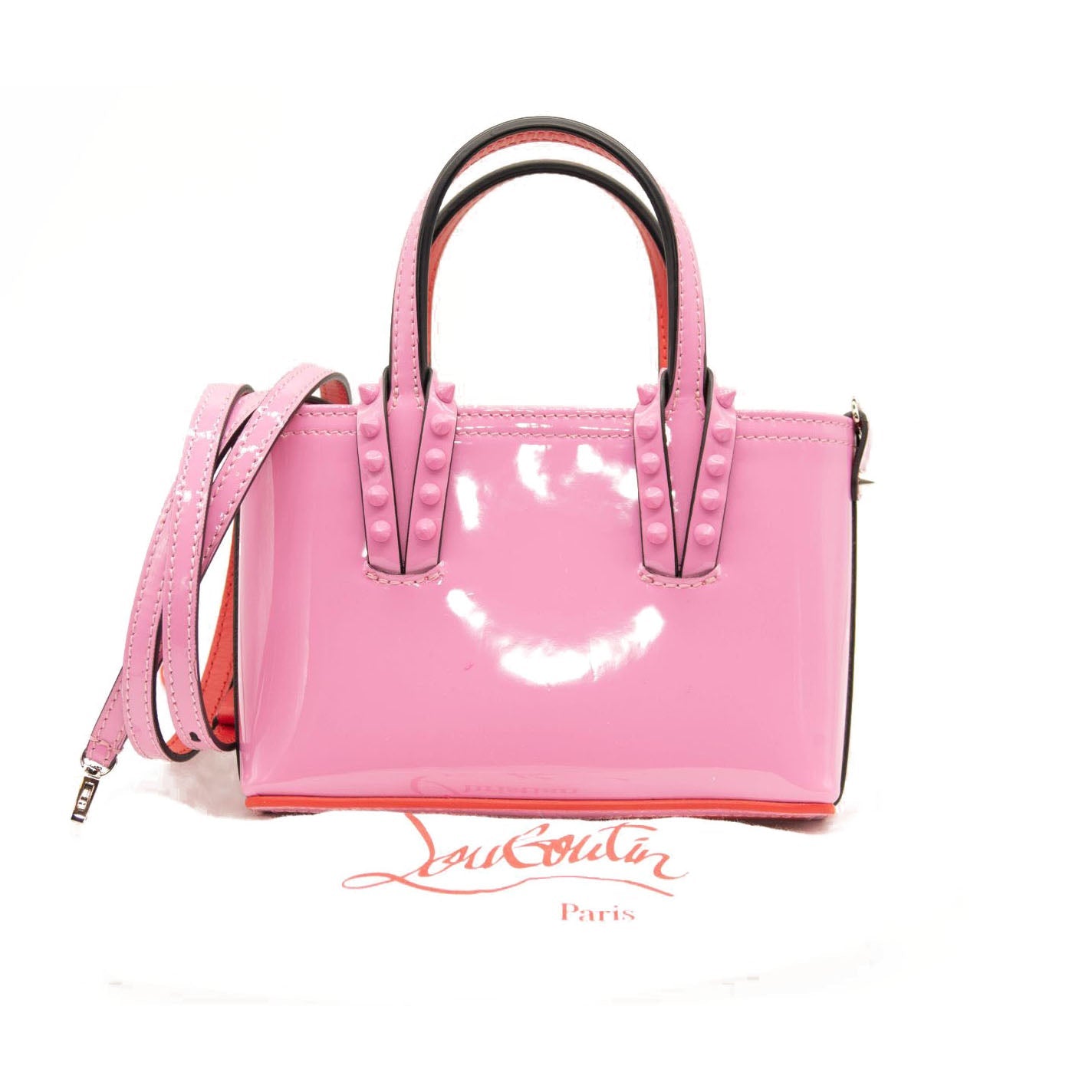 Pink Cabata small PVC leather-trim tote bag, Christian Louboutin