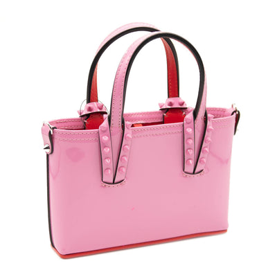 NEW Christian Louboutin Nano Cabata East/West Leather Tote Pink