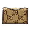 GUCCI Monogram Jumbo GG Textured Dollar Calfskin Medium Dionysus Camel Ebony New Acero