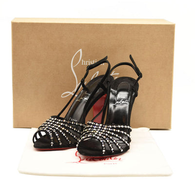 Christian Louboutin Crystal Slingback Vegastrassima 100 Size 38 Platform Sandal