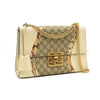 GUCCI Medium Padlock Gg Supreme Wave Shoulder Bag With Genuine Snakeskin Trim - White