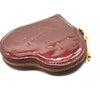 LOUIS VUITTON Vernis Heart Coin Purse Rouge Fauviste