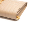 NEW Saint Laurent Envelope Wallet On Chain Bag Mixed Matelasse Beige