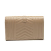 NEW Saint Laurent Envelope Wallet On Chain Bag Mixed Matelasse Dark Beige