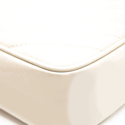 New Saint Laurent Calfskin Matelasse Monogram Lou Camera Bag in Off White Cream
