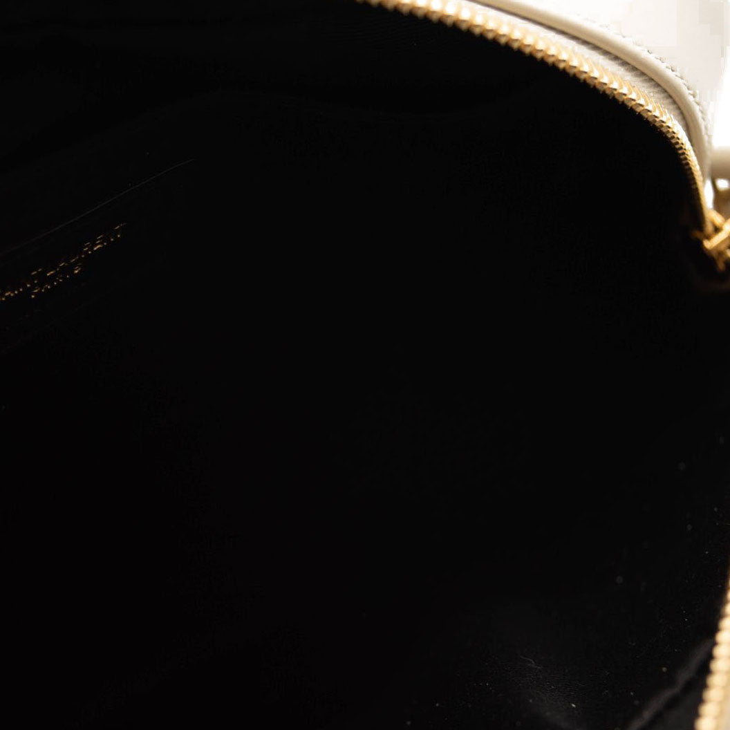 SAINT LAURENT Calfskin Matelasse Monogram Lou Camera Bag Dark Latte |  FASHIONPHILE
