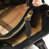 Pre-Owned BURBERRY Calfskin House Check Medium Banner Tote Black