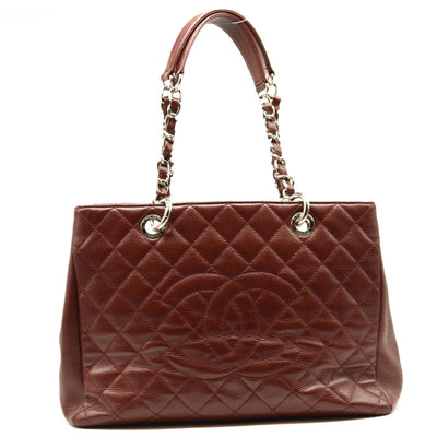 CHANEL Caviar Quilted Grand Shopping Tote GST Burgundy