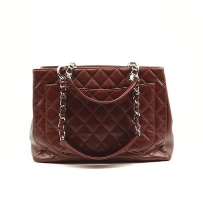 CHANEL Caviar Quilted Grand Shopping Tote GST Burgundy