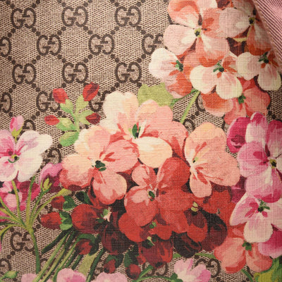 Pre-Owned GUCCI GG Supreme Monogram Blooms Medium Single Buckle Backpack Beige Multicolor Dry Rose