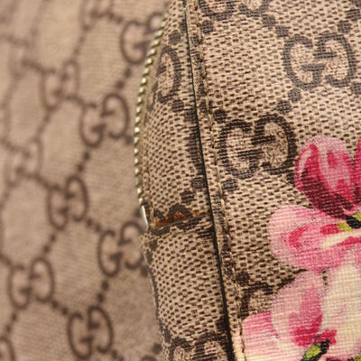 Pre-Owned GUCCI GG Supreme Monogram Blooms Medium Single Buckle Backpack Beige Multicolor Dry Rose