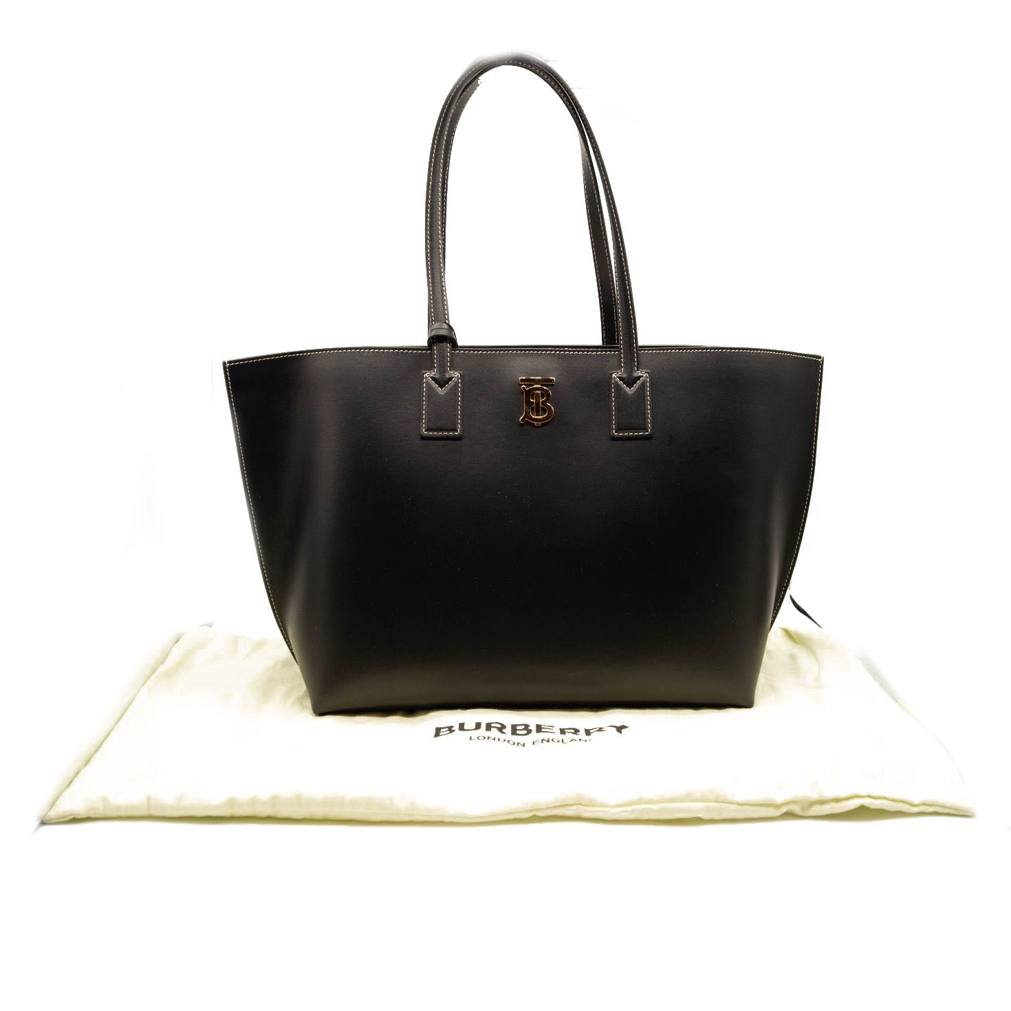 NEW Burburry Medium Soft TB Monogram Leather Tote MyDesignerly