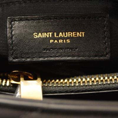 NEW SAINT LAURENT Calfskin Y Quilted Monogram Medium Loulou Chain Satchel Storm