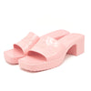 NEW Gucci Rubber Logo Platform Slide Sandal Pink EU 37